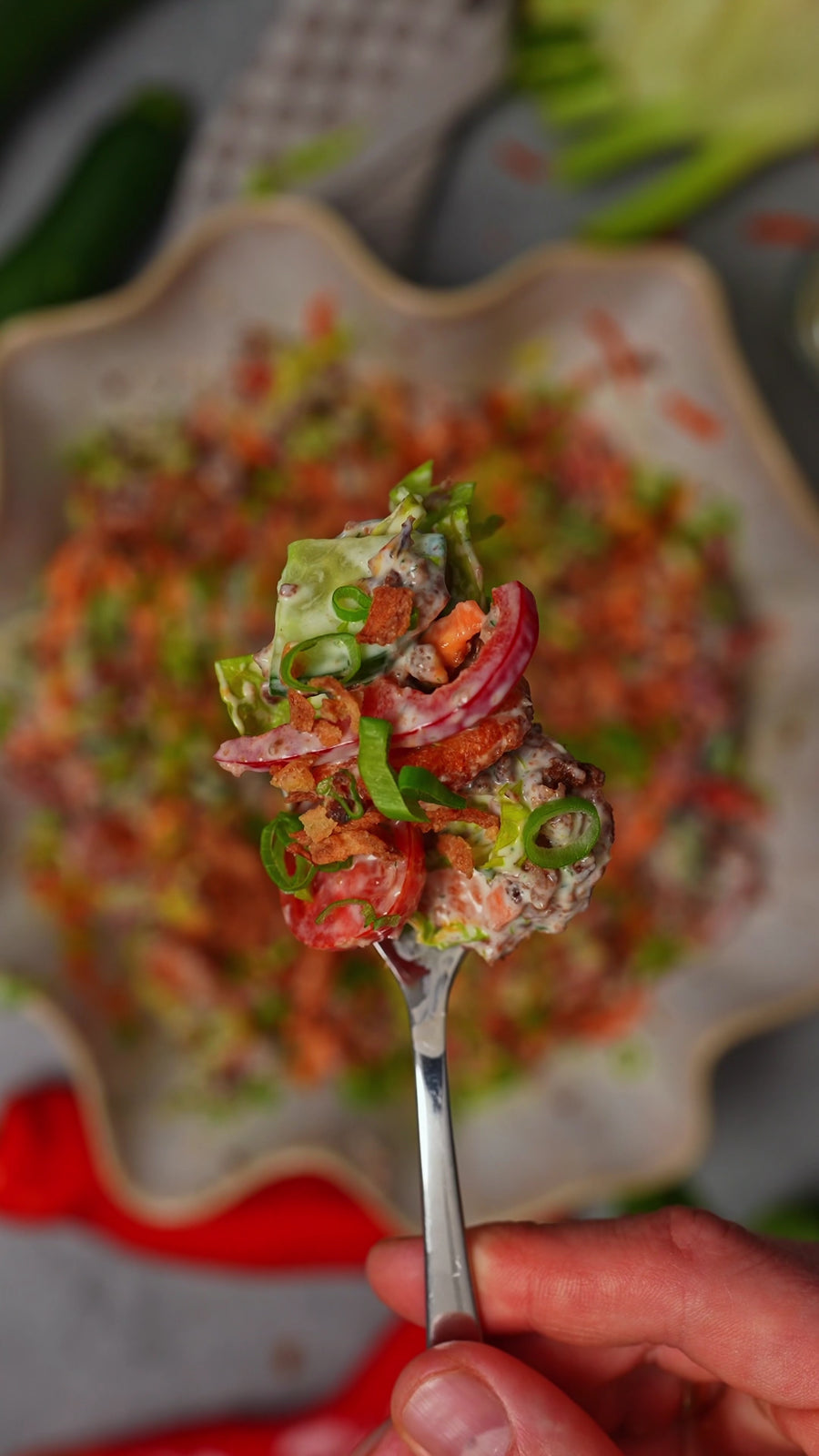 Vegan High Protein Smashed Gnocchi Salat